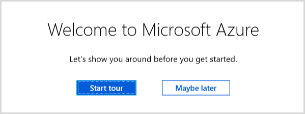 ​Azure Portal guided tour dialog