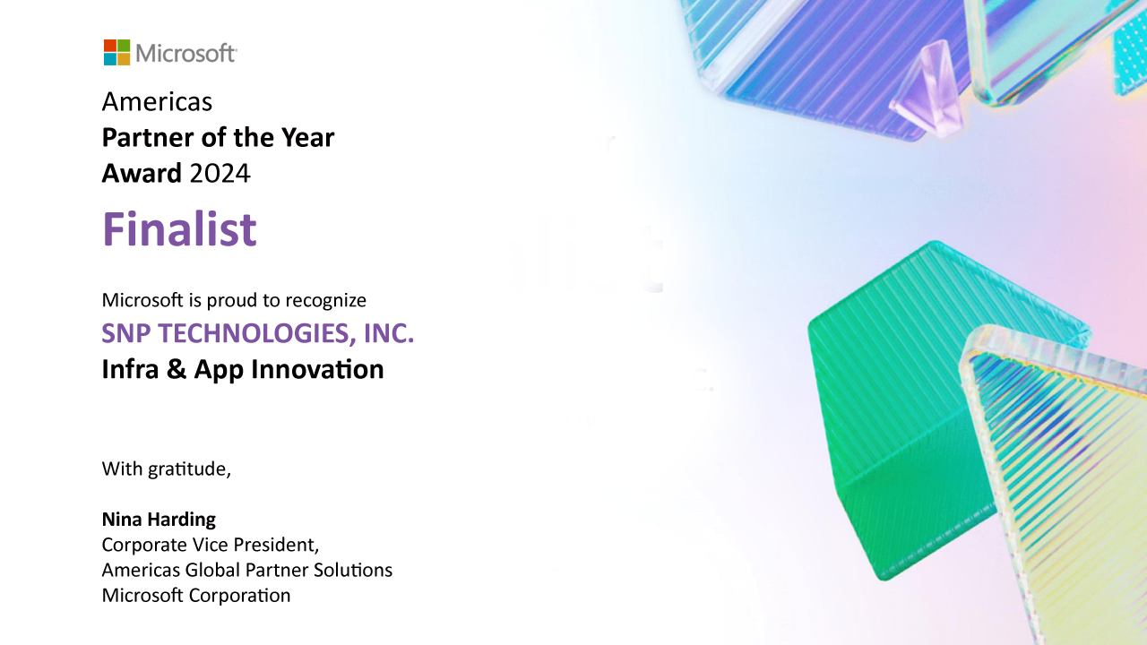 Finalist of 2024 Microsoft Americas Partner of the Year for Infra and App Innovation